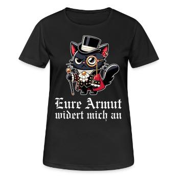 Eure Armut widert mich an – Dekadente Gothic Katze - Frauen T-Shirt atmungsaktiv - Schwarz - Vorne - AI Model Female 172 light (172cm)