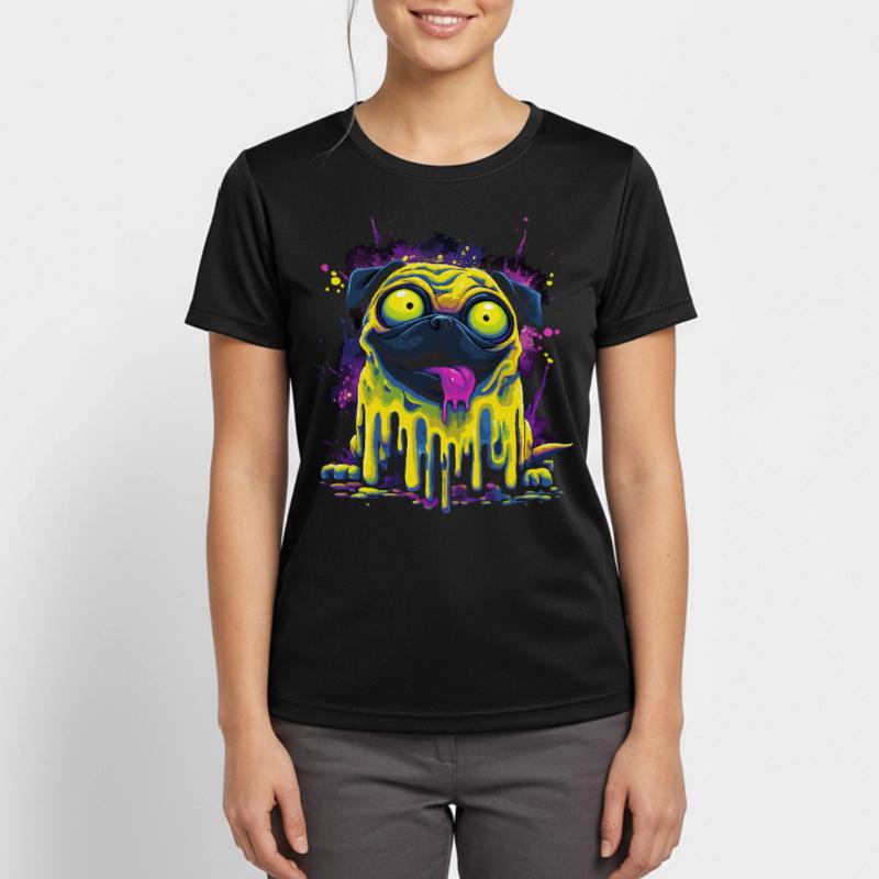 Carlin psychédélique trippant Style de graffiti coloré T-shirt respirant Femme
