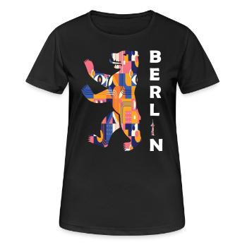 Ours de Berlin - T-shirt respirant Femme - noir - Devant - AI Model Female 172 light (172cm)