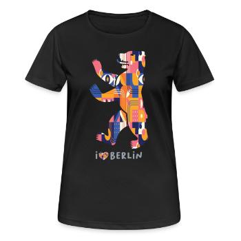 I Love Berlin Shirt - Berlin Bär Design - Frauen T-Shirt atmungsaktiv - Schwarz - Vorne - AI Model Female 172 light (172cm)
