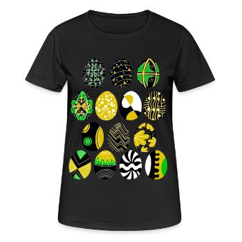 Ostereier - Frauen T-Shirt atmungsaktiv - Schwarz - Vorne - AI Model Female 172 light (172cm)