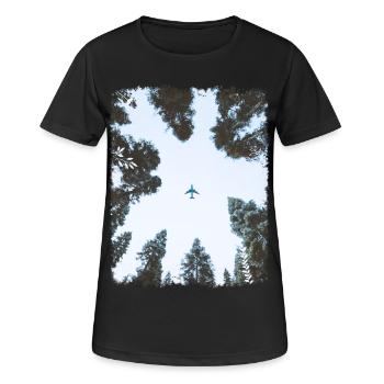 Plane - Women's Breathable T-Shirt - black - Front - AI Model Female 172 light (172cm)