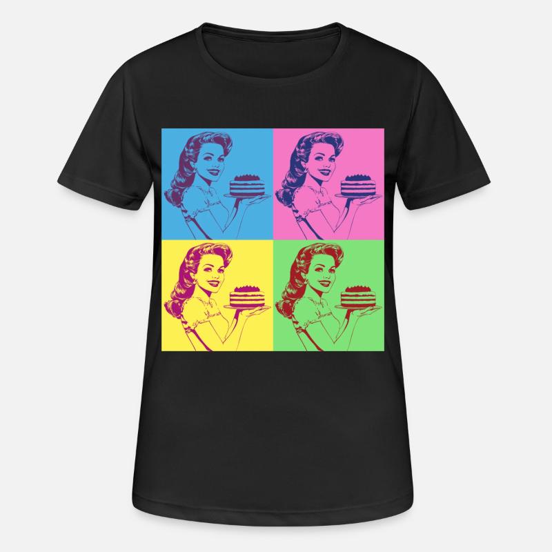 Backen Torte Backkönigin Backfee Bäckerin Pop Art - Frauen T-Shirt atmungsaktiv - Schwarz