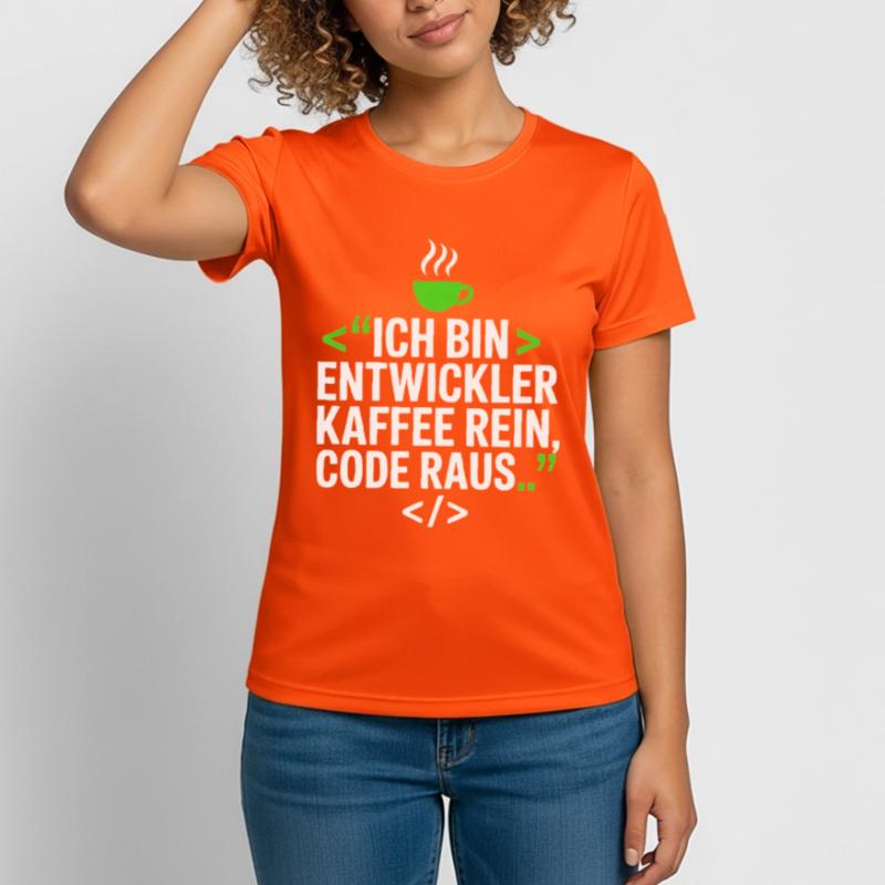 Developer Coffee Programming Saying Women's Breathable T-Shirt