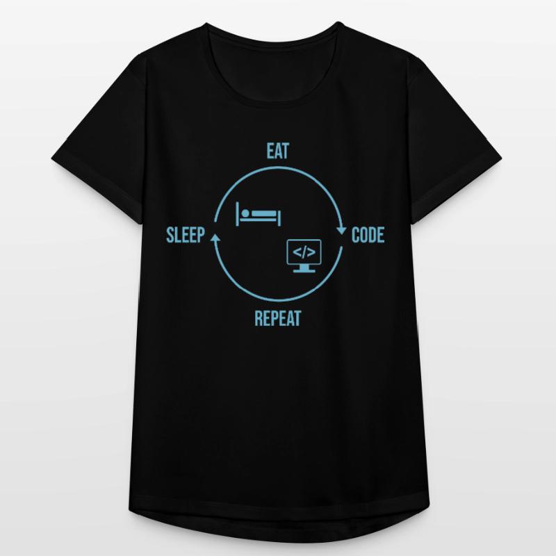 Répétition du code Manger Sommeil - Cycle du programmeur T-shirt respirant Femme