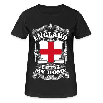 England - My country - My home - Women's Breathable T-Shirt - black - Front - AI Model Female 172 light (172cm)