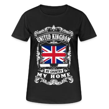 United Kingdom - My country - My home - T-shirt respirant Femme - noir - Devant - AI Model Female 172 light (172cm)