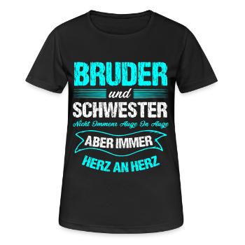 Bruder und Schwester Auge in Auge Herz an Herz - Frauen T-Shirt atmungsaktiv - Schwarz - Vorne - AI Model Female 172 light (172cm)