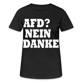 Afd nein danke - Frauen T-Shirt atmungsaktiv - Schwarz - Vorne - AI Model Female 172 light (172cm)