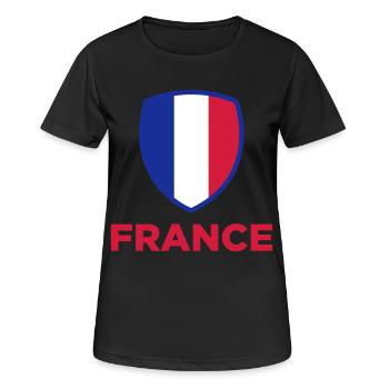 Drapeau national du Frankfreich - T-shirt respirant Femme - noir - Devant - AI Model Female 172 light (172cm)