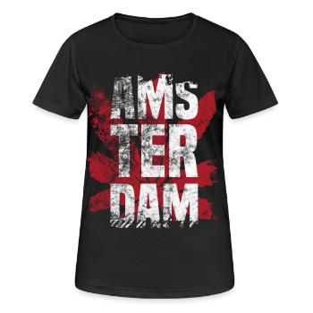 Amsterdam Hollande Pays-Bas Cadeau marijuana - T-shirt respirant Femme - noir - Devant - AI Model Female 172 light (172cm)