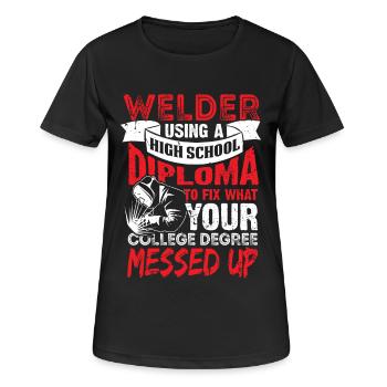 Welding Welding Welding Welding Diploma - Women's Breathable T-Shirt - black - Front - AI Model Female 172 light (172cm)