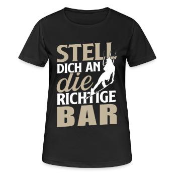 Kitesurfer Kitesurfing Kiteboard Kiter Kiten Bar - Women's Breathable T-Shirt - black - Front - AI Model Female 172 light (172cm)