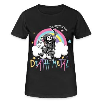 Death Metal Unicorn Grim Reaper Heavy Unicorn - Women's Breathable T-Shirt - black - Front - AI Model Female 172 light (172cm)