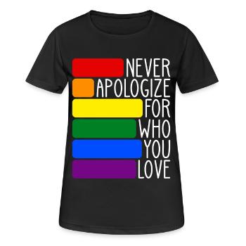 LGBT gay marriage love rainbow flag CSD gift - Women's Breathable T-Shirt - black - Front - AI Model Female 172 light (172cm)