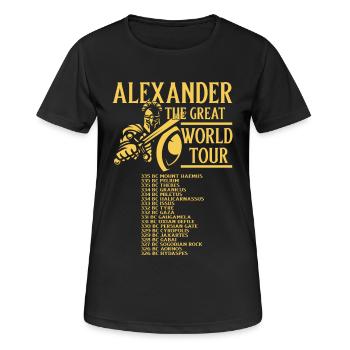 Alexandre le Grand Tour du monde Grèce - T-shirt respirant Femme - noir - Devant - AI Model Female 172 light (172cm)