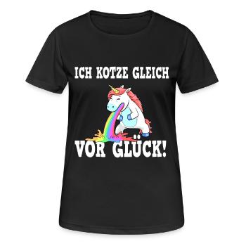 Je vomis pour le bonheur - Licorne JGA - T-shirt respirant Femme - noir - Devant - AI Model Female 172 light (172cm)