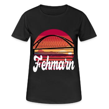 Fehmarn Ostsee Brücke Insel Urlaub Sonne - Frauen T-Shirt atmungsaktiv - Schwarz - Vorne - AI Model Female 172 light (172cm)