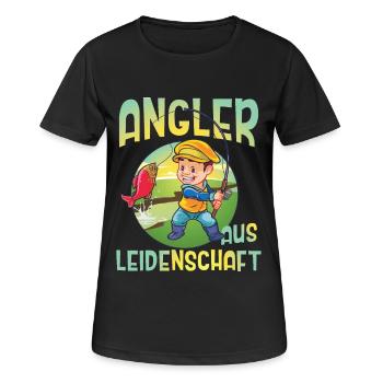 Angler Aus Leidenschaft Angeln Angelhaken Rute - Frauen T-Shirt atmungsaktiv - Schwarz - Vorne - AI Model Female 172 light (172cm)