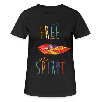 AD Free Spirit - T-shirt respirant Femme - noir - Devant - AI Model Female 172 light (172cm)