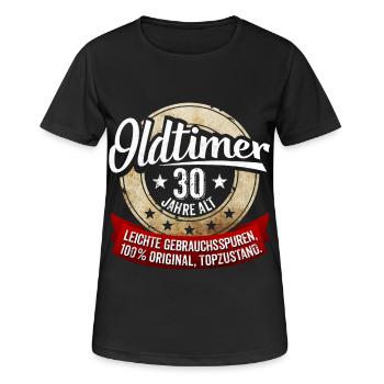 Oldtimer 30 Jahre alt - Frauen T-Shirt atmungsaktiv - Schwarz - Vorne - AI Model Female 172 light (172cm)