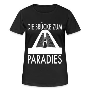 Fehmarn Insel Brücke Sundbrücke - Frauen T-Shirt atmungsaktiv - Schwarz - Vorne - AI Model Female 172 light (172cm)