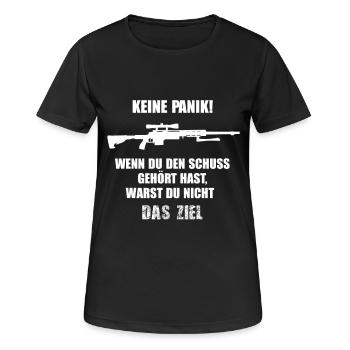 Lustige Sprüche Scharfschützen Sniper Soldat Witz - Frauen T-Shirt atmungsaktiv - Schwarz - Vorne - AI Model Female 172 light (172cm)