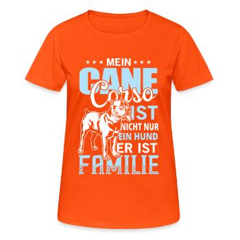 Cane Corso Il est la famille - Mastiff Molosser - T-shirt respirant Femme - orange néon - Devant - AI Model Female 172 dark (172cm)