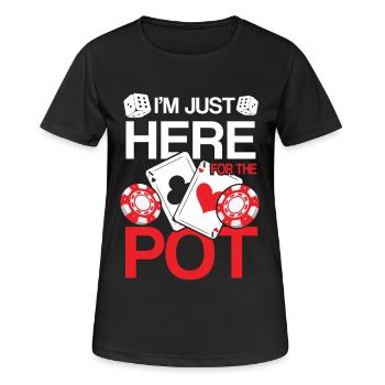 I'm Just Here For The Pot - Frauen T-Shirt atmungsaktiv - Schwarz - Vorne - AI Model Female 172 light (172cm)