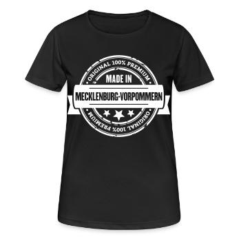Mecklenburg-Vorpommern - Frauen T-Shirt atmungsaktiv - Schwarz - Vorne - AI Model Female 172 light (172cm)