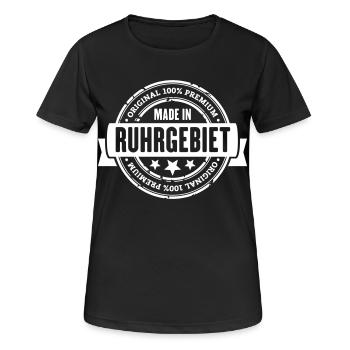 Made in Ruhrgebiet - Frauen T-Shirt atmungsaktiv - Schwarz - Vorne - AI Model Female 172 light (172cm)