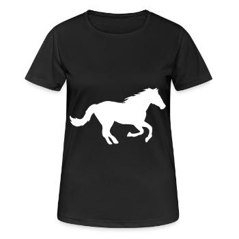 cheval - T-shirt respirant Femme - noir - Devant - AI Model Female 172 light (172cm)