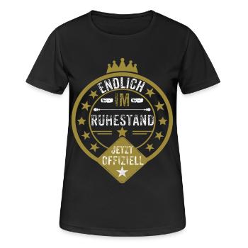Rente - Frauen T-Shirt atmungsaktiv - Schwarz - Vorne - AI Model Female 172 light (172cm)