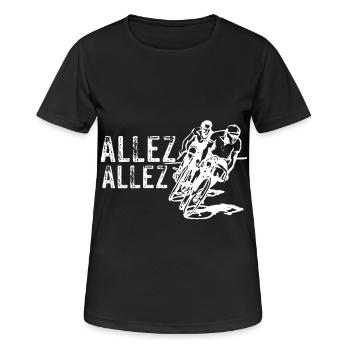 Radsport - Frauen T-Shirt atmungsaktiv - Schwarz - Vorne - AI Model Female 172 light (172cm)