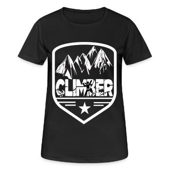 Escalade, escalade, escalade, alpinisme, alpinisme, alpinisme - T-shirt respirant Femme - noir - Devant - AI Model Female 172 light (172cm)
