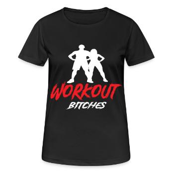 Fitness - Frauen T-Shirt atmungsaktiv - Schwarz - Vorne - AI Model Female 172 light (172cm)