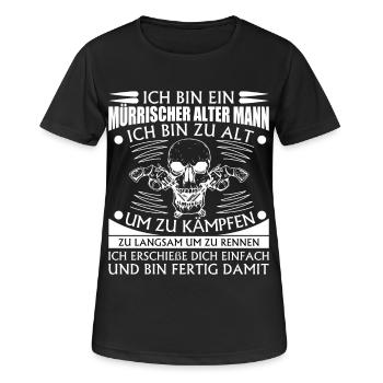 Mürrischer Alter Mann Spruch Lustig Opa Rentner - Frauen T-Shirt atmungsaktiv - Schwarz - Vorne - AI Model Female 172 light (172cm)