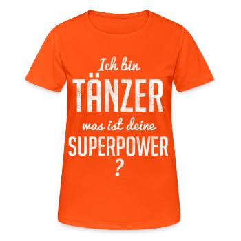 tänzer - Frauen T-Shirt atmungsaktiv - Neonorange - Vorne - AI Model Female 172 dark (172cm)