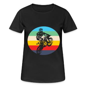 Motocross Motocross Motorrad Motocross Bekleidung - Frauen T-Shirt atmungsaktiv - Schwarz - Vorne - AI Model Female 172 light (172cm)