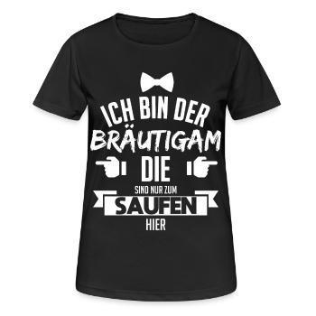 Junggesellenabschied - Frauen T-Shirt atmungsaktiv - Schwarz - Vorne - AI Model Female 172 light (172cm)