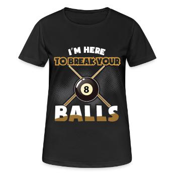 Billard Queue - Billard - Frauen T-Shirt atmungsaktiv - Schwarz - Vorne - AI Model Female 172 light (172cm)