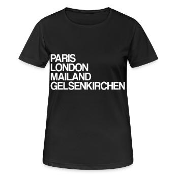 Gelsenkirchen Paris Londres Milan Gelsenkirchener - T-shirt respirant Femme - noir - Devant - AI Model Female 172 light (172cm)