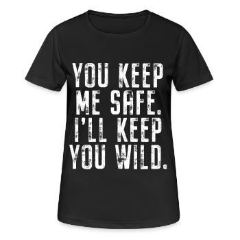 Tu me garderas en sécurité Je te garderai sauvage Saint-Valentin - T-shirt respirant Femme - noir - Devant - AI Model Female 172 light (172cm)