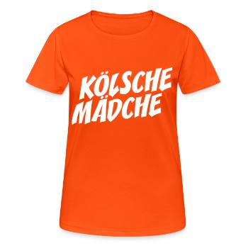 Kölsche Mädche Karneval In Kölle Köln Cologne Girl - Frauen T-Shirt atmungsaktiv - Neonorange - Vorne - AI Model Female 172 dark (172cm)