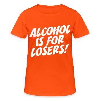 L’alcool est pour les perdants Alkoholfrei Sober Ohne Alk - T-shirt respirant Femme - orange néon - Devant - AI Model Female 172 dark (172cm)