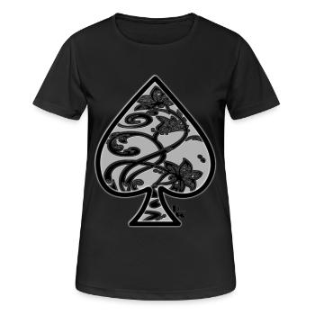 Ace of Spades by dk - Women's Breathable T-Shirt - black - Front - AI Model Female 172 light (172cm)