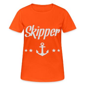 Skipper - Frauen T-Shirt atmungsaktiv - Neonorange - Vorne - AI Model Female 172 dark (172cm)