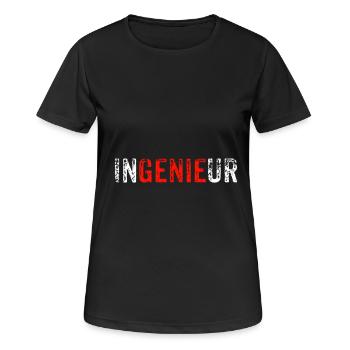 Ingenieur - Frauen T-Shirt atmungsaktiv - Schwarz - Vorne - AI Model Female 172 light (172cm)