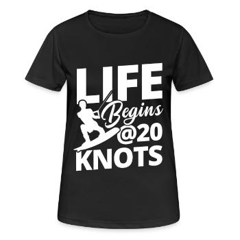 Kiteboard Knoten Kiten Kiteboarding Kiteboarder - Frauen T-Shirt atmungsaktiv - Schwarz - Vorne - AI Model Female 172 light (172cm)