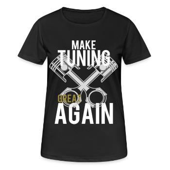 Tuning - Frauen T-Shirt atmungsaktiv - Schwarz - Vorne - AI Model Female 172 light (172cm)